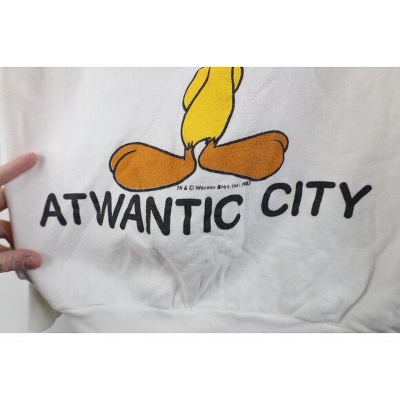 Vintage 80s Warner Bros Womens S Tweety Bird Atlantic City Crewneck Sweatshirt - Picture 6 of 12